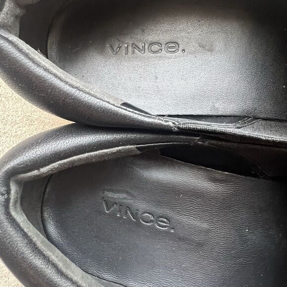 Vince Warren Black Leather Women's Platform Sneakers - Picture 13 of 16